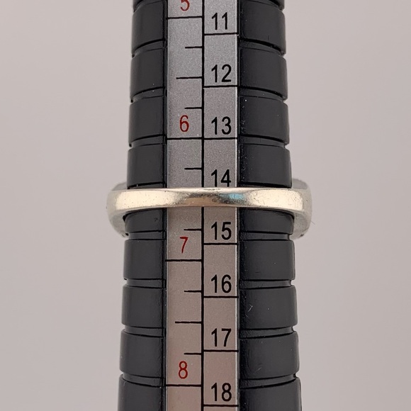 GRADUATED BLUE TOPAZ STERLING SILVER 925 SUNRING RHINESTONE ACCENTS VTG SIZE 6.5 - Picture 12 of 12